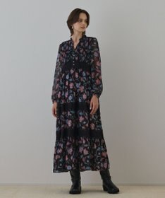 GRACE CONTINENTAL サラサプリントティアードワンピース