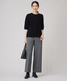 自由区 【アンサンブル対応・洗える】スパンコールプルオーバー ニット