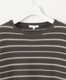 自由区 コットンポリミドルゲージボーダー ニット