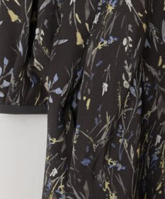 自由区 L 【洗える】ウォーターカラーフラワープリント ワンピース