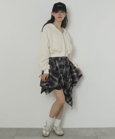 WEGO アシンメトリーチェックミニスカパン