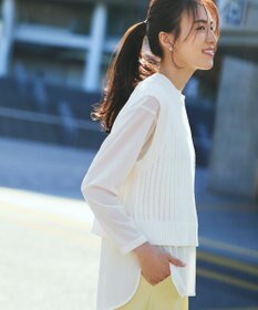 ANY L パターンメッシュニットベスト