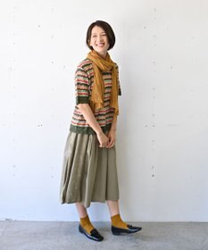 AND WOOL 〈上質な素材と手仕事から生まれた優しいニット〉ベルギーリネンのストール