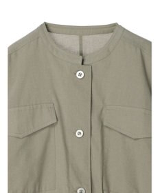 Green Parks 綿麻混ノーカラーブルゾン