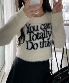 WEGO シャギーロゴコンパクトニット