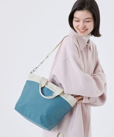 LeSportsac BUCKET TOTE/ブルーインディゴ/ベージュ