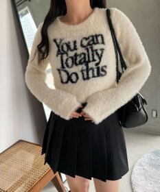 WEGO シャギーロゴコンパクトニット