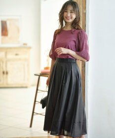 ANY SIS 【洗える】シアーチンツタック スカート