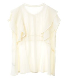 YECCA VECCA シアーラッフルブラウス