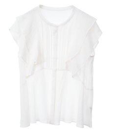 YECCA VECCA シアーラッフルブラウス