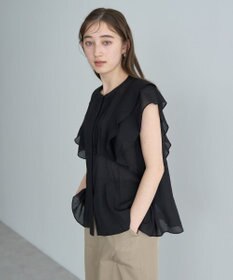 YECCA VECCA シアーラッフルブラウス
