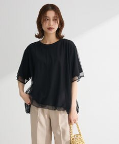 Green Parks チュールドッキングバルーン５分袖プルオーバー