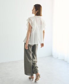 YECCA VECCA シアーラッフルブラウス