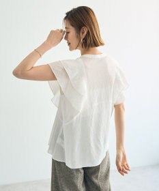 YECCA VECCA シアーラッフルブラウス