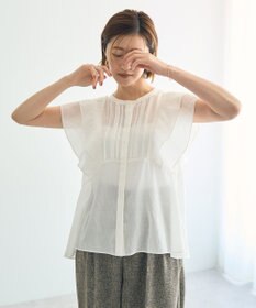 YECCA VECCA シアーラッフルブラウス