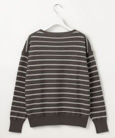 自由区 コットンポリミドルゲージボーダー ニット