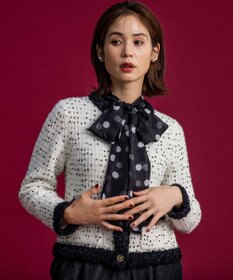 組曲 S 【組曲×setsuko sagittaire】サジテール釦ツイードニットジャケット