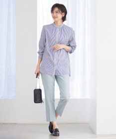 J.PRESS LADIES 【洗える】シャークスキン テーパード パンツ