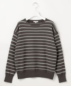 自由区 コットンポリミドルゲージボーダー ニット