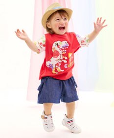 MIKI HOUSE HOT BISCUITS 【ビーンズ×フルーツシリーズ】【80-120cm】恐竜柄 半袖Tシャツ