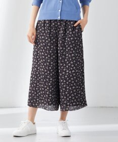 J.PRESS LADIES 【洗える】楊柳フラワープリント キュロット パンツ