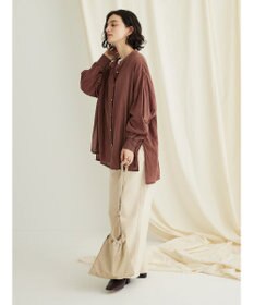 CRAFT STANDARD BOUTIQUE シアーボイルピグメント染めバンドカラーシャツ