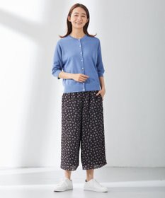 J.PRESS LADIES 【洗える】楊柳フラワープリント キュロット パンツ