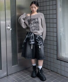 WEGO シャギー2WAYグラフィックワンショルニット