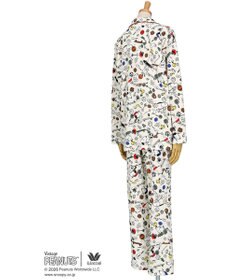 WACOAL PEANUTS パジャマ 長袖 長ズボン 綿100%(本体) スヌーピー レディース FDX562 /ワコール