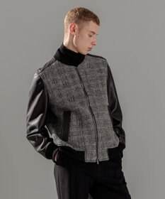 JOSEPH HOMME レザーブロックブークレ　ブルゾン