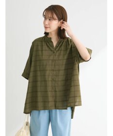 Green Parks インド綿 チェックドビーブラウス