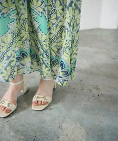 GRACE CONTINENTAL シフォンプリントギャザースカート