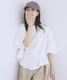 earth music&ecology ピグメントフリルTシャツ