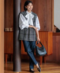 23区 S 【一部店舗限定/UVケア/接触冷感/撥水】ブライトタイプライター ボウタイ ブラウス