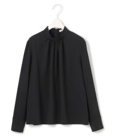 ICB 【洗える】ストレッチジョーゼット ハイネックブラウス