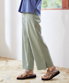 J.PRESS LADIES 【洗える】マイクロタイプライターストレッチ セミワイド パンツ