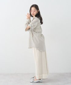 earth music&ecology 【2WAY】２ｗａｙショルダードロストリボンチェックシャツ