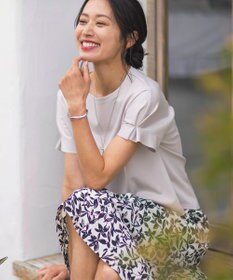 J.PRESS LADIES S 【洗える】ボタニカルプリント スカート