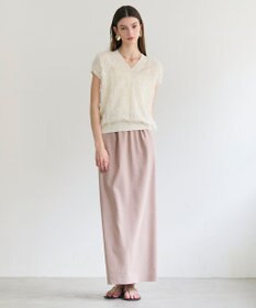 BEIGE， LYCORIS / カットフリンジ Vネックニット