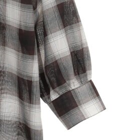 earth music&ecology 【2WAY】２ｗａｙショルダードロストリボンチェックシャツ