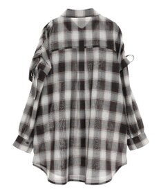 earth music&ecology 【2WAY】２ｗａｙショルダードロストリボンチェックシャツ