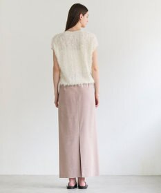 BEIGE， LYCORIS / カットフリンジ Vネックニット