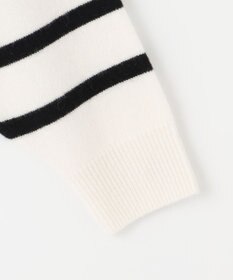 自由区 【洗える】ウールカシミヤブレンドボーダークルーネック ニット