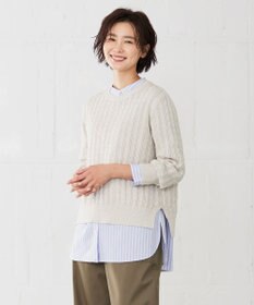 J.PRESS LADIES L 【洗える】 ギザマーセライズコットン ニット