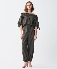 uncrave ライトプルーフナイロン オフショルブラウス