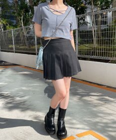 WEGO フロントクロスショートリブT