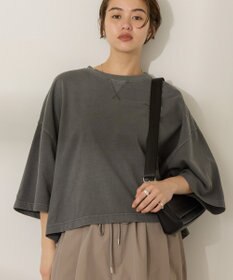 AMERICAN HOLIC ピグメント加工ミニ裏毛半袖プルオーバー