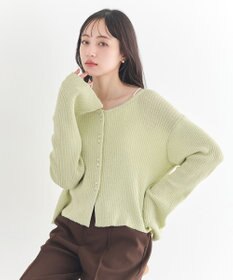 earth music&ecology 【予約】リブクロップドカーディガン