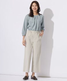 J.PRESS LADIES L 【洗える・吸水速乾・接触冷感】リネンツイル パンツ