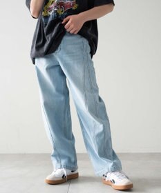 WEGO 【KIDS/150cm/160cm/ウエストゴム】イージー3Dバレルレッグデニムパンツ（JUNIOR）